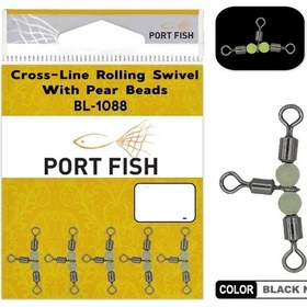 Resim Portfish Bl-1088 Üçlü Fosforlu Bilyalı Fırdöndü No:8x10 - Standart 