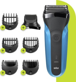 Resim Braun 310 BT 6 Başlıklı Kablosuz Islak\u002FKuru Sakal 3 in 1 Sakal Kesme Makinesi 