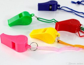 Resim Nostaljik Lezzetler Plastik Ipli Hakem ve Deprem Düdüğü ( 5 Adet) 