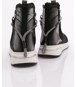 Resim Dgn 600 Kadin Fermuarli Taş Şeritli Bot 600-2494-R146111 Beyaz - Siyah - Taş 