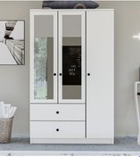 Resim Metalia Gm 853 Home 3 Kapılı 2 Çekmeceli Düğme Kulplu Aynalı Gardırop 