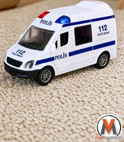 Resim viyolmarketim Polis Minibüs Oyuncak - Sürtmeli , Pilsiz, Dayanıklı Plastik Araç, 3+ Yaş Çocuk Oyuncağı 