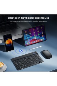 Resim Coverzone Bluetooth Kablosuz Türkçe Şarjlı Midi Q Klavye Alüminyum Alışım Mini Mouse Eşleştirmeli 25cm X 15cm 