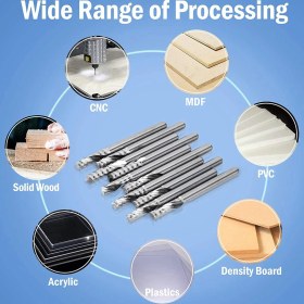 Resim Dadata 5 Pcs 3mm Katı Karbür Endmills Endmill D3X8XD4X50L &amp 10 Pcs Cnc Yönlendirici Bitleri 1/8 Inç Şeyh Spiral Uçma Yönlendirici Bit (Yurt Dışından) 