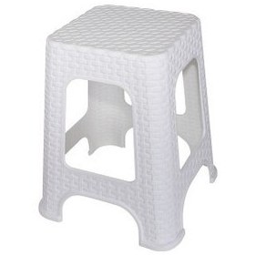 Resim Elif Plastik Rattan Tabure Büyük Boy Beyaz 5 Adet 
