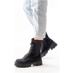 Resim 868-2006 Siyah Zümrüt Düz Topuklu Bağcıklı Fermuarlı Günlük Kadın Diğer 