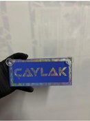 Resim Mavi Renk Üzeri Hologram Renk Çaylak Yazılı Vantuzlu Cam Süsü 