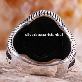 Resim Copy of 925 Sterling Silver Special Black Onyx Stone Mens Ring - US: 9.75 / 62 mm / Turk: 22 