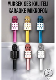 Resim Ilkeshop Kablosuz Bluetooth Karaoke Mikrofon Usb Ve Aux Girişli, Yüksek Ses Kalitesi 
