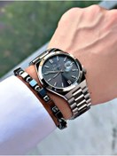 Resim Bentini Takvimli Erkek Kol Saati – Çelik Kordon, 3 ATM Su Geçirmez, 2 Yıl Garantili, Hediye Bileklik 