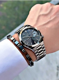 Resim Bentini Takvimli Erkek Kol Saati – Çelik Kordon, 3 ATM Su Geçirmez, 2 Yıl Garantili, Hediye Bileklik 