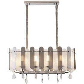 Resim Madera 80'lik Krom Füme Camlı Kristal Taşlı Avize Krom 