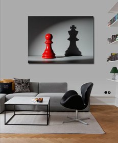 Resim Tablo Mega Kanvas Tablo Satranç Piyonu Ve Gölge YTCNVS501337, 100 x 140 