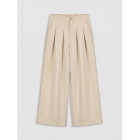 Resim LC Waikiki Lc Waıkıkı Gri Wideleg Pileli Kız Çocuk Gabardin Pantolon 