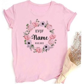 Resim Menıscounter Kişiselleştirilmiş Evjf Takımı Gelin Tişört - Bekarlığa Veda Partisi - Özel Ad Nedime Tişörtbordokadın Bordo 