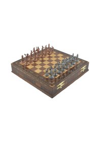 Resim Gifthome Metal Satranç Takımı-seti orta yunan antik sandıklı Masi 