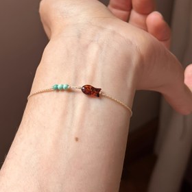 Resim 1 Adet Minimalist Balık Charm Bileklik - Birbirine Geçen Balık Halka Tasarımı, Zarif Günlük & Parti Takısı, Doğum Günleri, Çin Yeni Yılı (Yıl Boyu Kullanım, Hediye) için Katmanlı Zincir 