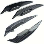 Resim Plastik Karbon Fiber Desen Yan Kolu Fender Skirt, Motosiklet Scooter için Dekoratif Akış Kılavuzu Kapak, Tüm Araçlar ile Uyumlu - Şık Wingtip Tasarımı, Scooter Modifikasyon Aksesuarları 