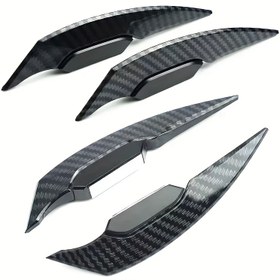 Resim Plastik Karbon Fiber Desen Yan Kolu Fender Skirt, Motosiklet Scooter için Dekoratif Akış Kılavuzu Kapak, Tüm Araçlar ile Uyumlu - Şık Wingtip Tasarımı, Scooter Modifikasyon Aksesuarları 