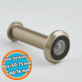 Resim Nzb Saten Renk Kapı Dürbünü Kısa 50-75 mm Ayarlanabilir 14 mm Geniş Açılı Güvenlik Kapı Gözetleme Dürbünü 