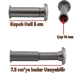 Resim Çelik Kapı Dürbünü 50* 75 Ölçülerinde Açılıyor Çap 1.4 mm Pul Dahil 