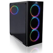 Resim Power Boost VK-G3902S USB3.0 Glass Halo Rainbow RGB Fan Kasa Masaüstü Bilgisayar 