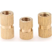 Resim M4 Pirinç Katı Tırtlalı Fındık Başparmak Somunlar Gömülü Fındık Ekle M4x6x4mm60pcs 