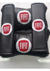 Resim Fiat Uyumlu Oto Boyun Yastığı + Emniyet Kemer Pedi Kırmızı Beyaz 