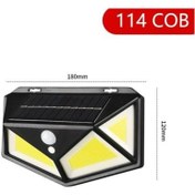 Resim Hareket Sensörlü Bahçe Lambası 114 Led 3 Mod 