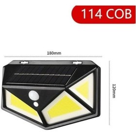 Resim Hareket Sensörlü Bahçe Lambası 114 Led 3 Mod 