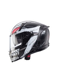 Resim Caberg Avalon X Punk Full Face Güneş Vizörlü Motosiklet Kaskı Beyaz Siyah 