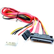 Resim aogo Sata Uzatma Kablosu 50cm 22pin Sata (7+15) Sata Data Power 7 + 15 22pin Sata Ide 4 Pin Molex 