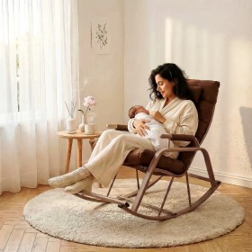 Resim Argimo Valens Emzirme Anne Koltuğu Metal Dinlenme ve Tv Koltuğu Sallanır Sandalye 