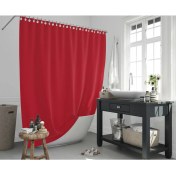 Resim Jackline Polyester Kumaş Banyo Perdesi Duş Perdesi + Plastik C-Halka Askı Aparatı Kırmızı 
