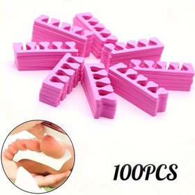 Resim 100 adet/takım Pembe Yumuşak Sünger Parmak & Ayak Ayırıcı Seti, Tırnak Sanatı Manikür Pedikür Ayırıcıları, Esnek Köpük Jel Oje Tutucu Araçlar, Salon & Ev Kullanımı İçin 