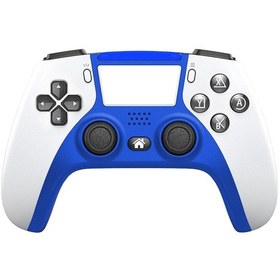 Resim Xindoker Ps4 İçin Mavi Bluetooth Kablosuz Oyun Kolu: Altı Eksenli Programlanabilir, Çift Titreşimli Abs Oyun Kontrol Cihazı 
