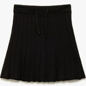 Resim Koton Pamuklu Beli Lastikli Piliseli Basic Etek Siyah 5skg90022ht Siyah 