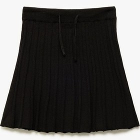 Resim Koton Pamuklu Beli Lastikli Piliseli Basic Etek Siyah 5skg90022ht Siyah 