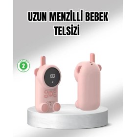 Resim Uzun Menzilli Bebek Telsizi 1-3 Km Çekim 22 Kanal LCD Ekran Vox Şarjlı Midastech 