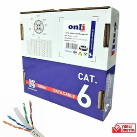 Resim Onli 24AWG UTP CAT6 Network Kablosu Gri 100Mt Yerli Üretim 