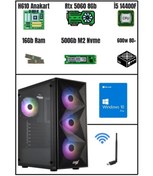 Resim RAMTECH RMT1506 RTX 5060 8GB | i5 14400F | 16GB RAM | 500GB M.2 SSD | Gaming Bilgisayar | Win10 Pro | WiFi 