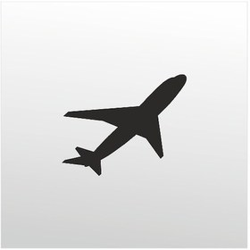 Resim Folyo Sticker Uçak 80cm Uzunluk Siyah 