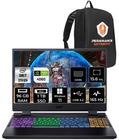 Resim ACER Nitro 5 i7 12700H 96GB 1TB SSD RTX4060/8GB 165HZ 15.6" FHD FDOS NH.QM0EY.002 & PER4 ÇANTA 