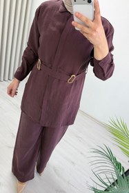 Resim T Moda Store My Magazin Liyosel Kumaş Toka Detaylı Tesettür İkili Takım 