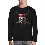 Resim Pirates of Caribbean Kurukafa Siyah Çocuk Sweatshirt 