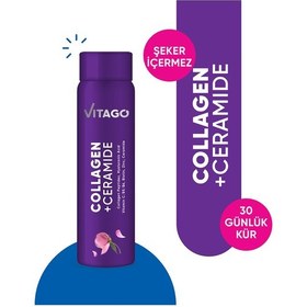 Resim Vitago Kolajen Tip 1-3 Seramid Vitamin Ve Mineral İçeren Sıvı Takviye Edici Gıda 30 x 25 ML 