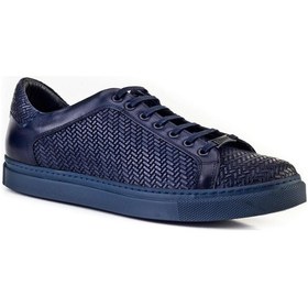 Resim Cabani Hakiki Deri Lacivert Bağcıklı Erkek Günlük Ayakkabı Lacivert 