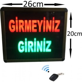 Resim Teknomerkez Kumandalı Renkli Ledli Girmeyiniz/giriniz Yazısı Tabelası 