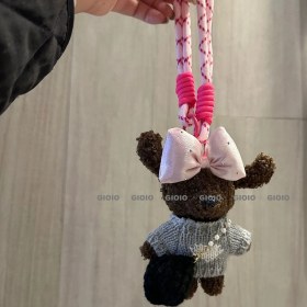 Resim Silver1 Sevimli Renkli Ip Peluş Ayı Kolye El Yapımı Oyuncaklar Küçük Bebek Çanta Çekicilik Sevimli Bebek Cep Telefonu Çekicilik (Yurt Dışından) 