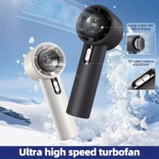 Resim Yüksek Hızlı Şarj Edilebilir El Tipi Turbo Fan - 9m/s Hava Akışı, 100 Hız Ayarlı, USB Şarj, Kablolu Taşınabilir, Giyilebilir Tasarım İçin, Dayanıklı ABS Malzeme, Siyah 